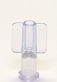 Female luer lock tubing connector .100 I.D. Material: PVC. Model 1765